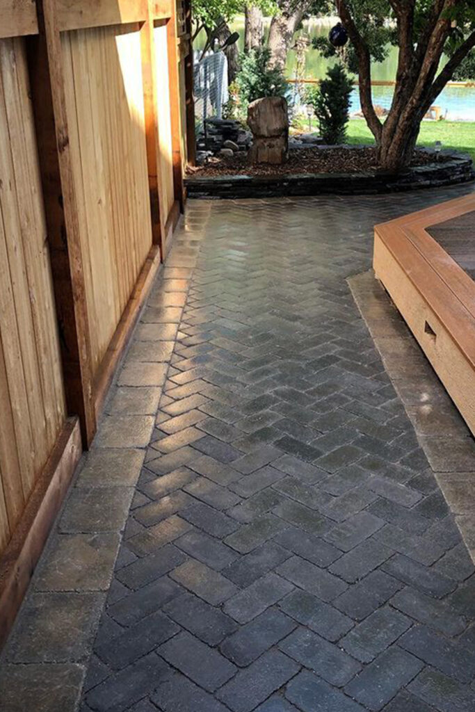 stone and brick walkway landscaping